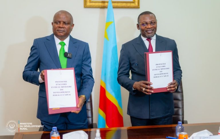RDC : un accord entre le ministère du Développement rural et l’APCSC pour accélérer les investissements en zones rurales